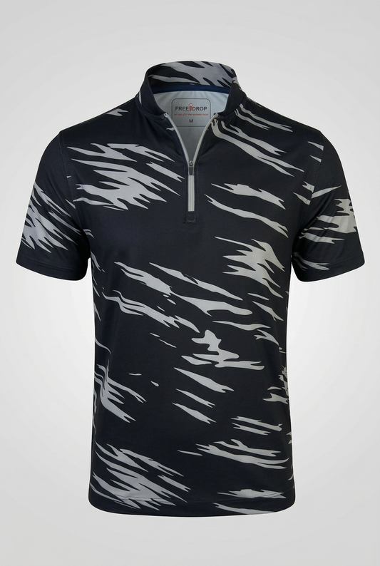 Blade Quarter Zip Polo - Black