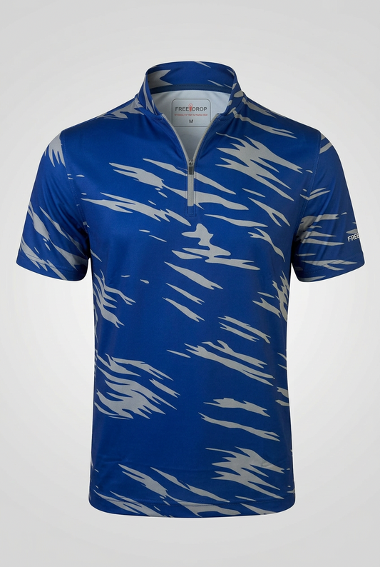 Blade Quarter Zip Polo - Blue